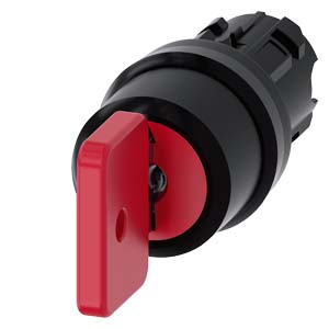 Interruptor De Chave O M R 22 Mm Redondo Plástico Número Do Fecho 73037 Vermelho Com 2 Chaves 3 Posições De Comutação I-O-Ii De Encaixe Ângulo De Comutação 2x45 10 30h/12h/13 30h Retirada Da Chave O Interruptor De Chave 3SU1000-4FL01-0AA0 Siemens
