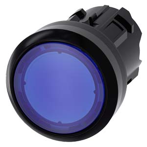 Botão Iluminado 22 Mm Redondo Plástico Azul Botão De Pressão Plano De Encaixe Dispositivo De Abertura Por Pressão Botão De Pressão Iluminado Sirius Act Para A Comutação E O Comando De Consumidores Elétricos Sob O Nome De 3SU1001-0AA50-0AA0 Siemens