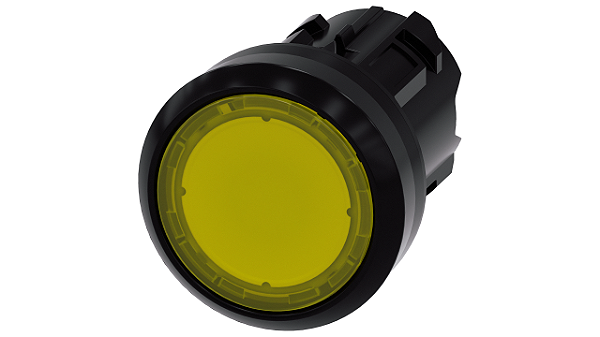 Botão Iluminado 22 Mm Redondo Plástico Amarelo Botão De Pressão Plano Tecla Com Retorno Botão De Pressão Iluminado Sirius Act Para A Comutação E O Comando De Consumidores Elétricos Sob O Nome De Marca Sirius Act A Siemens 3SU1001-0AB30-0AA0 Siemens