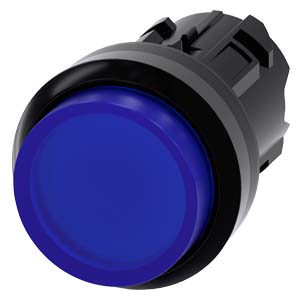 Botão Iluminado 22 Mm Redondo Plástico Azul Botão De Pressão Alto Tecla Com Retorno Botão De Pressão Iluminado Sirius Act Para A Comutação E O Comando De Consumidores Elétricos Sob O Nome De Marca Sirius Act A Siemens 3SU1001-0BB50-0AA0 Siemens