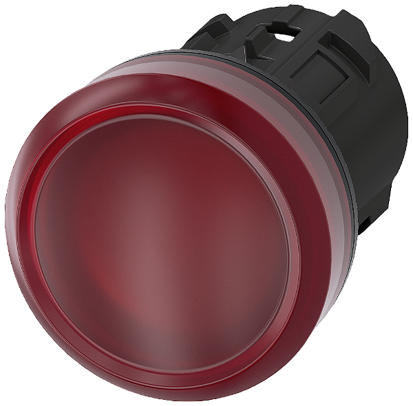 Indicador Luminoso 22 Mm Redondo Plástico Vermelho Lente Plano Luz De Aviso Sirius Act Para A Sinalização De Estados De Comutação Ou Avarias Em Instalações Com Uma Luminosidade Brilhante Graças À Tecnologia Led Eficiente Do 3SU1001-6AA20-0AA0 Siemens