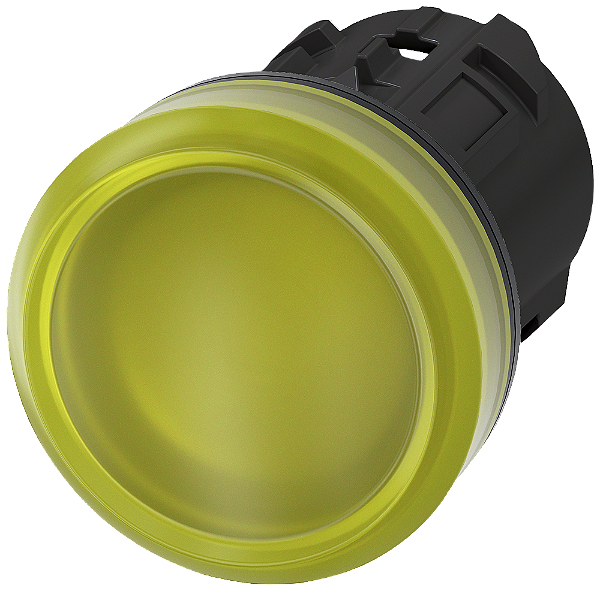 Indicador Luminoso 22 Mm Redondo Plástico Amarelo Lente Plano Luz De Aviso Sirius Act Para A Sinalização De Estados De Comutação Ou Avarias Em Instalações Com Uma Luminosidade Brilhante Graças À Tecnologia Led Eficiente Do 3SU1001-6AA30-0AA0 Siemens