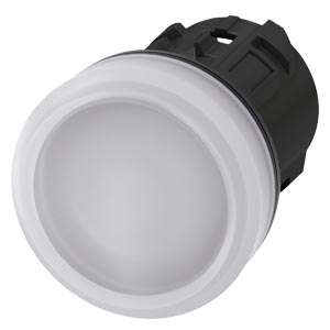 Indicador Luminoso 22 Mm Redondo Plástico Branco Lente Plano Luz De Aviso Sirius Act Para A Sinalização De Estados De Comutação Ou Avarias Em Instalações Com Uma Luminosidade Brilhante Graças À Tecnologia Led Eficiente Do 3SU1001-6AA60-0AA0 Siemens