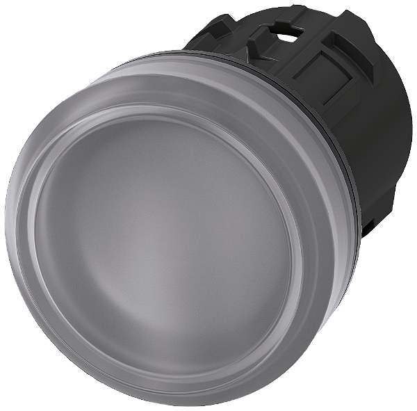 Indicador Luminoso 22 Mm Redondo Plástico Transparente Lente Plano Luz De Aviso Sirius Act Para A Sinalização De Estados De Comutação Ou Avarias Em Instalações Com Uma Luminosidade Brilhante Graças À Tecnologia Led 3SU1001-6AA70-0AA0 Siemens