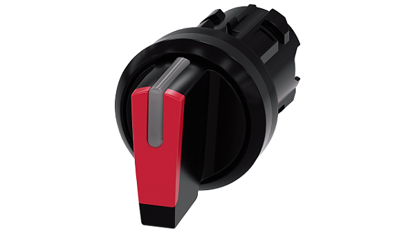Interruptor Com Manípulo Iluminável 22 Mm Redondo Plástico Vermelho Manípulo Curto 3 Posições De Comutação I-O-Ii De Encaixe Ângulo De Comutação 2x45 10 30h/12h/13 30h Interruptor Com Manípulo Sirius Act Para A Comutação E 3SU1002-2BL20-0AA0 Siemens