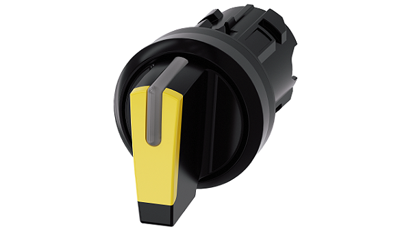Interruptor Com Manípulo Iluminável 22 Mm Redondo Plástico Amarelo Manípulo Curto 3 Posições De Comutação I-O-Ii De Encaixe Ângulo De Comutação 2x45 10 30h/12h/13 30h Interruptor Com Manípulo Sirius Act Para A Comutação E O 3SU1002-2BL30-0AA0 Siemens