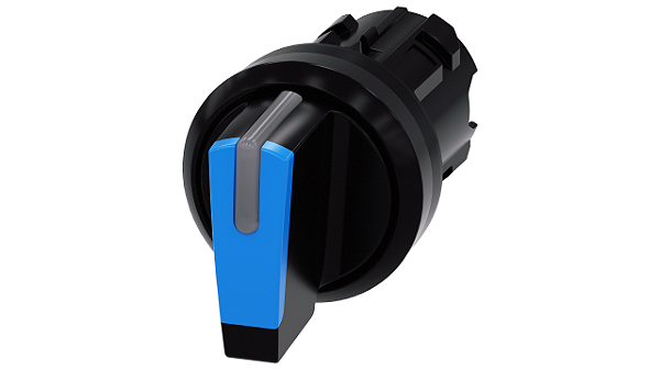 Interruptor Com Manípulo Iluminável 22 Mm Redondo Plástico Azul Manípulo Curto 3 Posições De Comutação I-O-Ii De Encaixe Ângulo De Comutação 2x45 10 30h/12h/13 30h Interruptor Com Manípulo Sirius Act Para A Comutação E O 3SU1002-2BL50-0AA0 Siemens