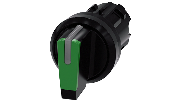 Interruptor Com Manípulo Iluminável 22 Mm Redondo Plástico Verde Manípulo Curto 3 Posições De Comutação I<Gt/>O<Lt/>Ii Tecla Com Retorno Ângulo De Comutação 2x45 10 30h/12h/13 30h Interruptor Com Manípulo Sirius Act Para A 3SU1002-2BM40-0AA0 Siemens