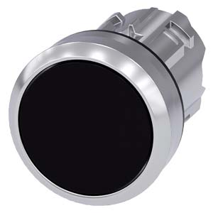 Botão 22 Mm Redondo Metal De Alto Brilho Preto Botão De Pressão Plano Tecla Com Retorno Botão De Pressão Sirius Act Para A Comutação E O Comando De Consumidores Elétricos Sob O Nome De Marca Sirius Act A Siemens 3SU1050-0AB10-0AA0 Siemens