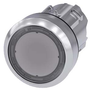 Botão 22 Mm Redondo Metal De Alto Brilho Transparente Botão De Pressão Plano Tecla Com Retorno Botão De Pressão Sirius Act Para A Comutação E O Comando De Consumidores Elétricos Sob O Nome De Marca Sirius Act A Siemens 3SU1050-0AB70-0AA0 Siemens