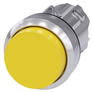 Botão 22 Mm Redondo Metal De Alto Brilho Amarelo Botão De Pressão Alto Tecla Com Retorno Botão De Pressão Sirius Act Para A Comutação E O Comando De Consumidores Elétricos Sob O Nome De Marca Sirius Act A Siemens 3SU1050-0BB30-0AA0 Siemens