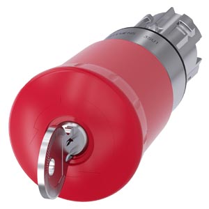 Botão De Parada De Emergência Em Forma De Cogumelo 22 Mm Redondo Metal De Alto Brilho Vermelho 40 Mm Com Trava Siemens B Nº Chave S1 Encaixe Obrigatório De Acordo Com En Iso 13850 Abertura De Fechadura Botão De Pressão Tipo 3SU1050-1HK20-0AA0 Siemens