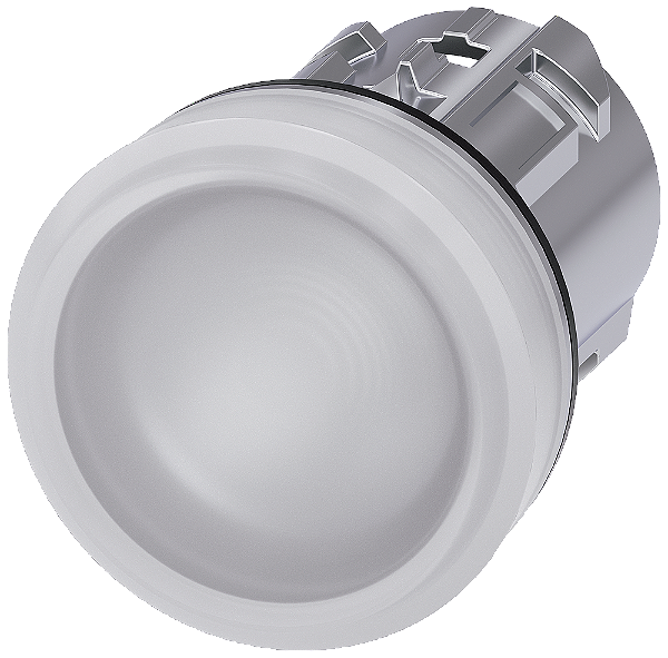 Indicador Luminoso 22 Mm Redondo Metal De Alto Brilho Branco Lente Plano Luz De Aviso Sirius Act Para A Sinalização De Estados De Comutação Ou Avarias Em Instalações Com Uma Luminosidade Brilhante Graças À Tecnologia Led 3SU1051-6AA60-0AA0 Siemens