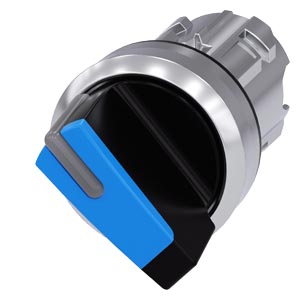 Interruptor Com Manípulo Iluminável 22 Mm Redondo Metal De Alto Brilho Azul Manípulo Curto 2 Posições De Comutação O-I De Encaixe Ângulo De Comutação 90 10 30h/13 30h Interruptor Com Manípulo Sirius Act Para A Comutação E O 3SU1052-2BF50-0AA0 Siemens