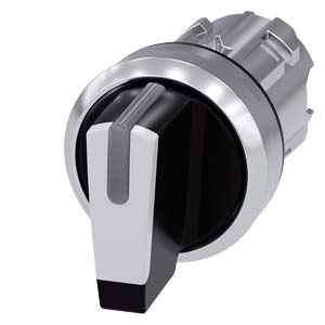 Interruptor Com Manípulo Iluminável 22 Mm Redondo Metal De Alto Brilho Branco Manípulo Curto 3 Posições De Comutação I<Gt/>O<Lt/>Ii Tecla Com Retorno Ângulo De Comutação 2x45 10 30h/12h/13 30h Interruptor Com Manípulo 3SU1052-2BM60-0AA0 Siemens