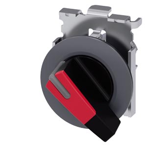 Interruptor Com Manípulo Iluminável 30 Mm Redondo Metal Mate Vermelho Manípulo Comprimento Anel Frontal Para Montagem Plana 2 Posições De Comutação O-I De Encaixe Ângulo De Comutação 90 10 30h/13 30h Interruptor Com 3SU1062-2EF20-0AA0 Siemens