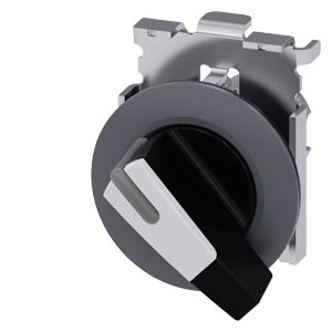 Interruptor Com Manípulo Iluminável 30 Mm Redondo Metal Mate Branco Manípulo Comprimento Anel Frontal Para Montagem Plana 2 Posições De Comutação O-I De Encaixe Ângulo De Comutação 90 10 30h/13 30h Interruptor Com Manípulo 3SU1062-2EF60-0AA0 Siemens