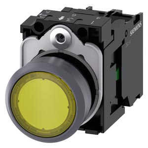Botão Iluminado 22Mm Circular Plástic Am 3SU1132-0AB30-1BA0 Siemens