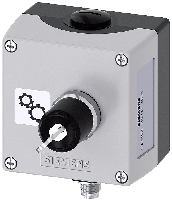 Invólucro Para Dispositivos De Comando 22 Mm Redondo Material Da Caixa Metal Parte Superior Do Invólucro Cinza 1 Ponto De Comando De Metal A Siemens Interruptor Operado Por Chave C S-10-CG Retirada O+I 1NA Terminal De Mola 3SU1851-0AF00-4NB1 Siemens