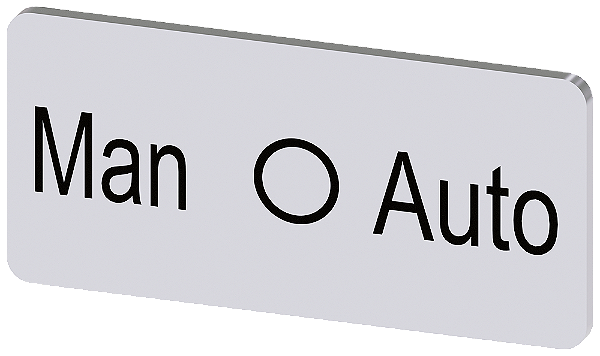 Placa De Designação Para Encaixar Ou Colar No Suporte De Placa Tamanho Da Etiqueta 12,5x27 Mm Placa Prateada Inscrição Em Preto Com Inscrição Man O Auto Placa De Designação Para A Inscrição Dos Aparelhos De Comando E 3SU1900-0AC81-0DY0 Siemens