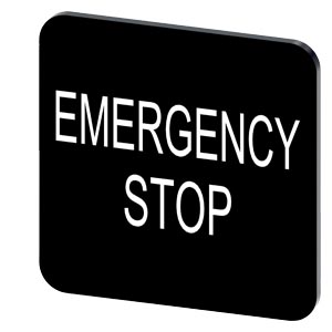 Placa De Designação Para Colar Em Carcaça Tamanho Da Etiqueta 22x22 Mm Placa Preta Inscrição Em Branco Com Inscrição Emergency Stop Placa De Designação Para A Inscrição Dos Aparelhos De Comando E Comunicação Sirius Act Sob 3SU1900-0AF16-0DA0 Siemens