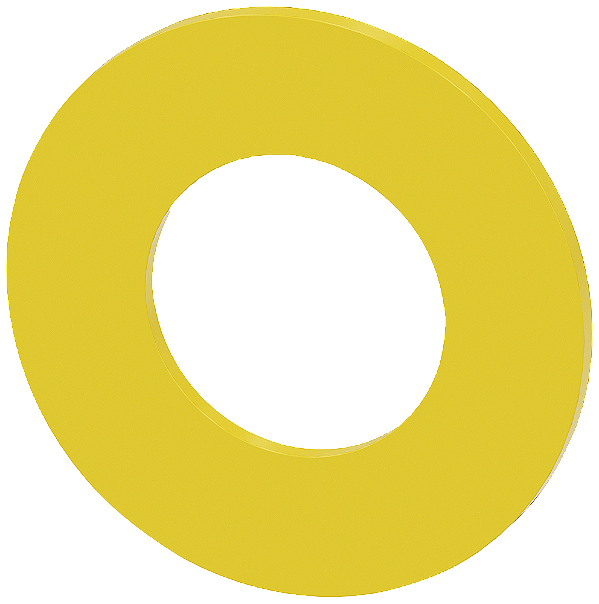 Arruela Plana Para Parada De Emergência Amarelo Sem Inscrição Diâmetro Externo De 45 Mm Diâmetro Interno 22,5 Mm Espessura 2 Mm Arruela De Paragem De Emergência Para A Inscrição Dos Aparelhos De Comando E Comunicação Sirius 3SU1900-0BA31-0AA0 Siemens
