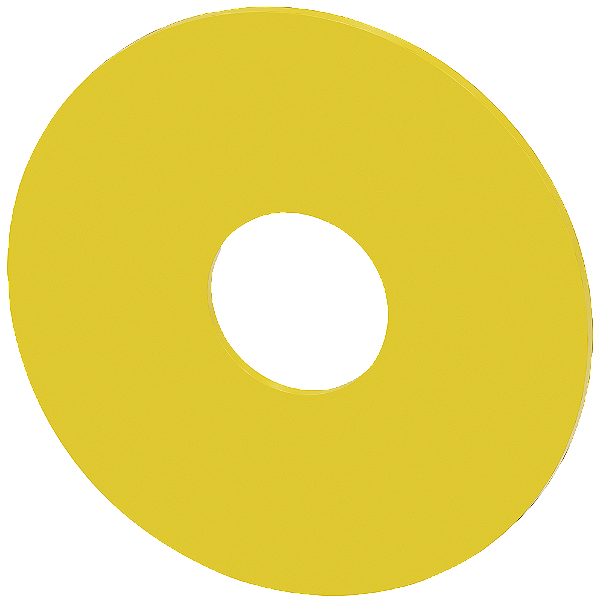 Arruela Plana Para Parada De Emergência Amarelo Sem Inscrição Diâmetro Externo 75 Mm Diâmetro Interno 22,5 Mm Espessura 2 Mm Arruela De Paragem De Emergência Para A Inscrição Dos Aparelhos De Comando E Comunicação Sirius 3SU1900-0BB31-0AA0 Siemens