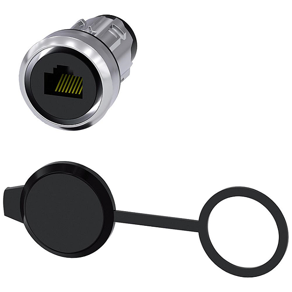 Conexão RJ45 22 Mm Metal De Alto Brilho Prateado Ligação RJ45 Como Acessório Para Os Aparelhos De Comando E Comunicação Sirius Act Sob O Nome De Marca Sirius Act A Siemens Disponibiliza Um Portfólio Ímpar De Aparelhos De 3SU1950-0GB80-0AA0 Siemens