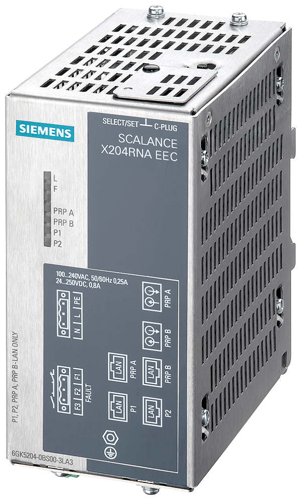 Scalance X204RNA Eec Prp/Hsr Switch Compacto Gerenciado De Camada 2 Scalance X204RNA Eec 2x RJ45 100 Mbit/S 2x Interfaces Combinadas 100 Mbit/S Para A Conexão De Dispositivos Não Prp/Hsr Em Redes Prp/Hsr Adequado Para 6GK5204-0BS00-3PA3 Siemens