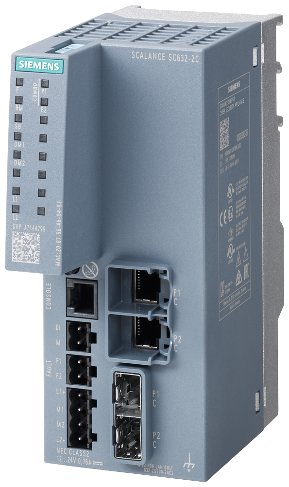 Scalance SC632-2C Scalance SC632-2C 2x Interface Combo Elétrica Ou Óptica Taxa De Transmissão 10/100/1000 Mbit/S RJ45 Ou 100 Mbit/S Sfp Ou 1000 Mbit/S Sfp Implementação De Endereço Nat/Napt Conexão Em Sinema Rc Para 6GK5632-2GS00-2AC2 Siemens