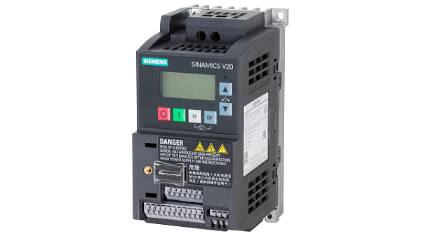 V20 200-240V 1AC Lo 0,25kW 1,7A Conversor De Frequência Sinamics V20 Simples Robusto Eficiente Para Aplicações Industriais E Comerciais Na Faixa De Tensão 1CA 200 V A 240 V O Sinamics V20 É Caracterizado Por Tempos Curtos 6SL3210-5BB12-5UV1 Siemens
