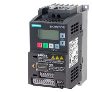 V20 200-240V 1AC Lo 0,75kW 4,2A Rfi Conversor De Frequência Sinamics V20 Simples Robusto Eficiente Para Aplicações Industriais E Comerciais Na Faixa De Tensão 1CA 200 V A 240 V O Sinamics V20 É Caracterizado Por Tempos 6SL3210-5BB17-5BV1 Siemens