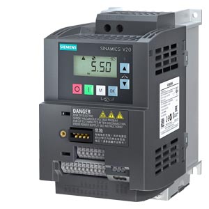 V20 200-240V 1AC Lo 1,5kW 7,8A Rfi Conversor De Frequência Sinamics V20 Simples Robusto Eficiente Para Aplicações Industriais E Comerciais Na Faixa De Tensão 1CA 200 V A 240 V O Sinamics V20 É Caracterizado Por Tempos 6SL3210-5BB21-5BV1 Siemens