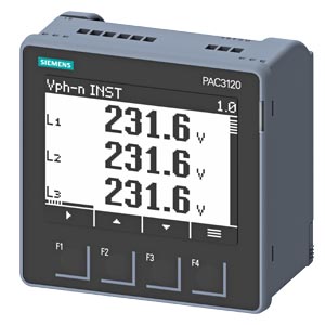 Sentron PAC3120 Lcd 96 X 96 Mm Dispositivo De Medição Multifuncional Dispositivo De Montagem Em Painel De Controle Para Medição De Grandezas Elétricas Protocolo Modbus Rtu Com Display Gráfico Ue Nominal 690/400 V 45-65 Hz 7KM3120-0BA01-1DA0 Siemens