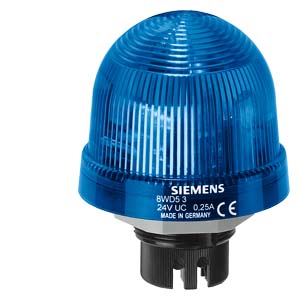 Lâmpada De Montagem Flash Com Eletrônica De Flash Incorporada Azul 24 V Cc Diâmetro 70 Mm Elemento De Flash Sirius 8WD53 Inclui Lâmpada Para A Sinalização Visual Em Condições Ambientais Adversas E Para Instalações No Exterior Por 8WD5320-0CF Siemens