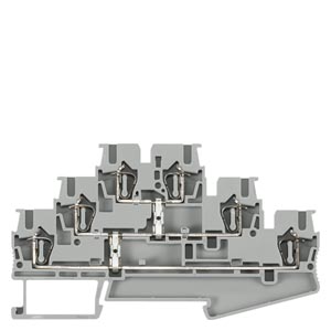 Terminal Conexão De Mola Três Andares Ligação De Potencial Terminal De Passagem 2,5mm² Cinza 8WH2035-0AF00 Siemens