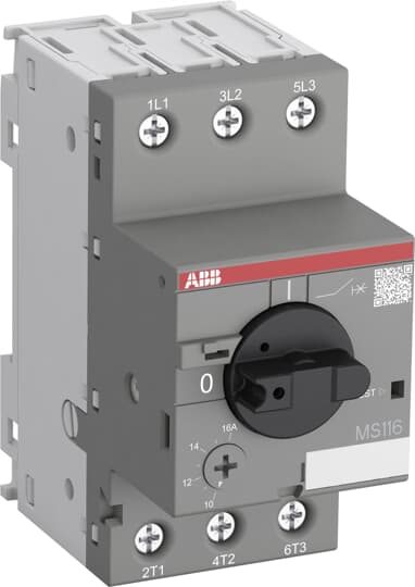 Disjuntor Motor Tripolar Classe 10 Para 50 Ka Em 380 V Com Ajuste Térmico De 0 4 À 0 63 A MS116-0,63 1SAM250000R1004 ABB