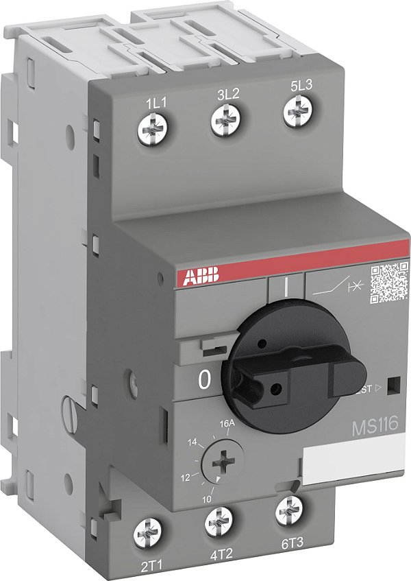 Disjuntor Motor Tripolar Classe 10 Para 16 Ka Em 380 V Com Ajuste Térmico De 10 À 16 A MS116-16 1SAM250000R1011 ABB
