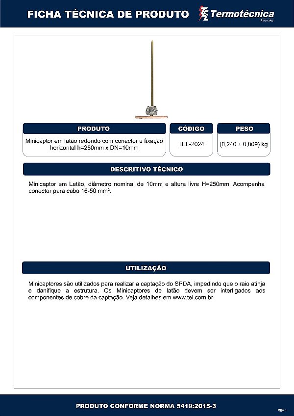 Minicaptor Lat Dn10 H250 Horiz Tel-2024 Termotécnica