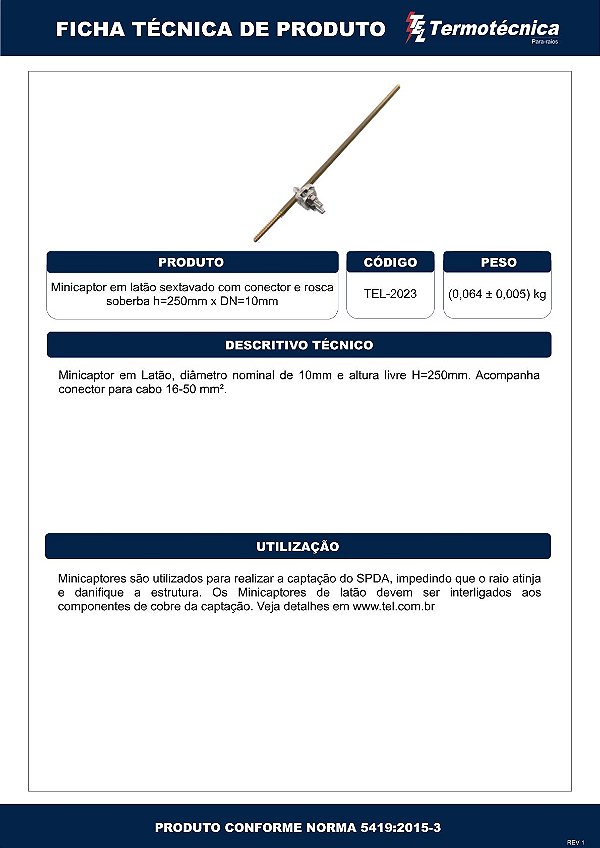 Minicaptor Lat Dn10 H250 Rsob Tel-2023 Termotécnica