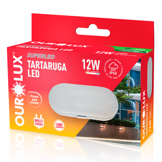 Luminária Tartaruga Led 12W 127/220V 6500K Oval 05802 Ourolux