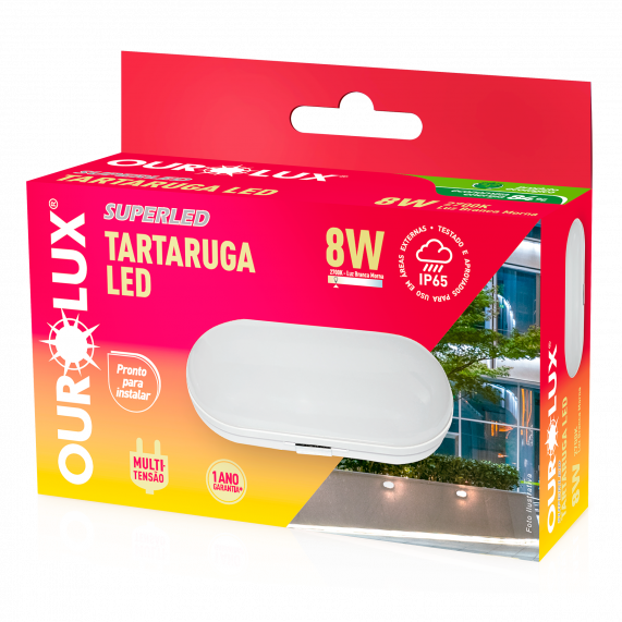 Luminária Tartaruga Led 8W 127/220V 2700K Oval 05801 Ourolux