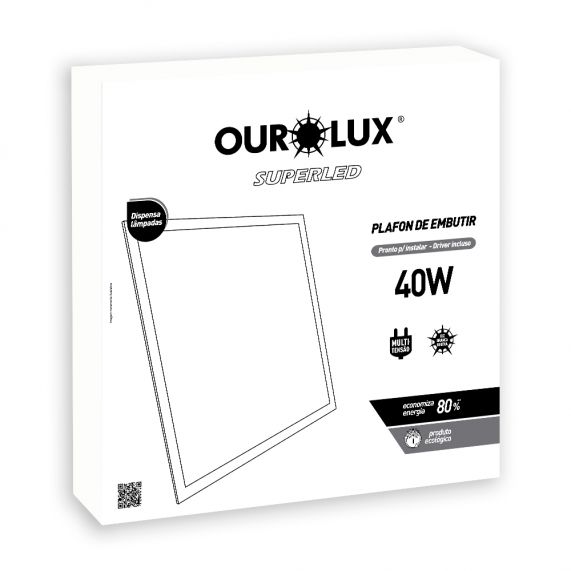 Luminária Tipo Plafon Led De Embutir 62X62 40W 4000K 03171 Ourolux