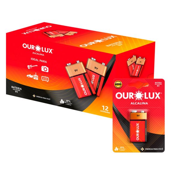 Pilha Alcalina 9V Blister X 1Un Cm 48 27250C Ourolux