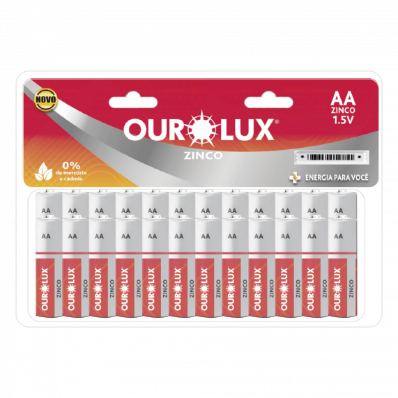 Pilha Comum Aa Peq 10 Blister X 24Un Cm 240 27385 Ourolux