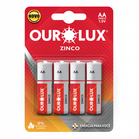 Pilha Comum Aa Peq Blister Com 4Un Cm 384 27010C Ourolux