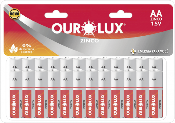 Pilha Comum Aa Pequena Blister 24 Un Cm360 27040C Ourolux