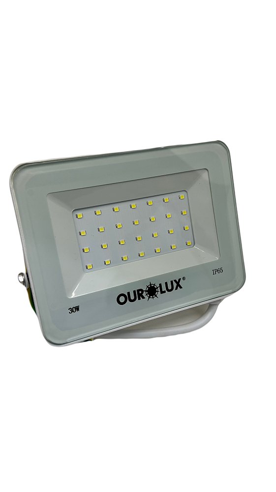 Projetor Led Pro 30W Branco 6500W 03377 Ourolux