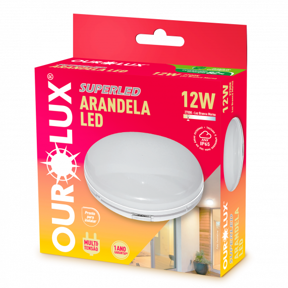 Arandela Led 12W 127/220V 2700K Redonda 05805 Ourolux