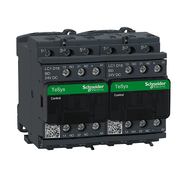 Chave Reversora Tripolar 18A 1Na+1Nf 24Vcc LC2D18BD SCHNEIDER